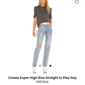 Pistola Cassie Super High Rise Straight Jeans in “Play Day”